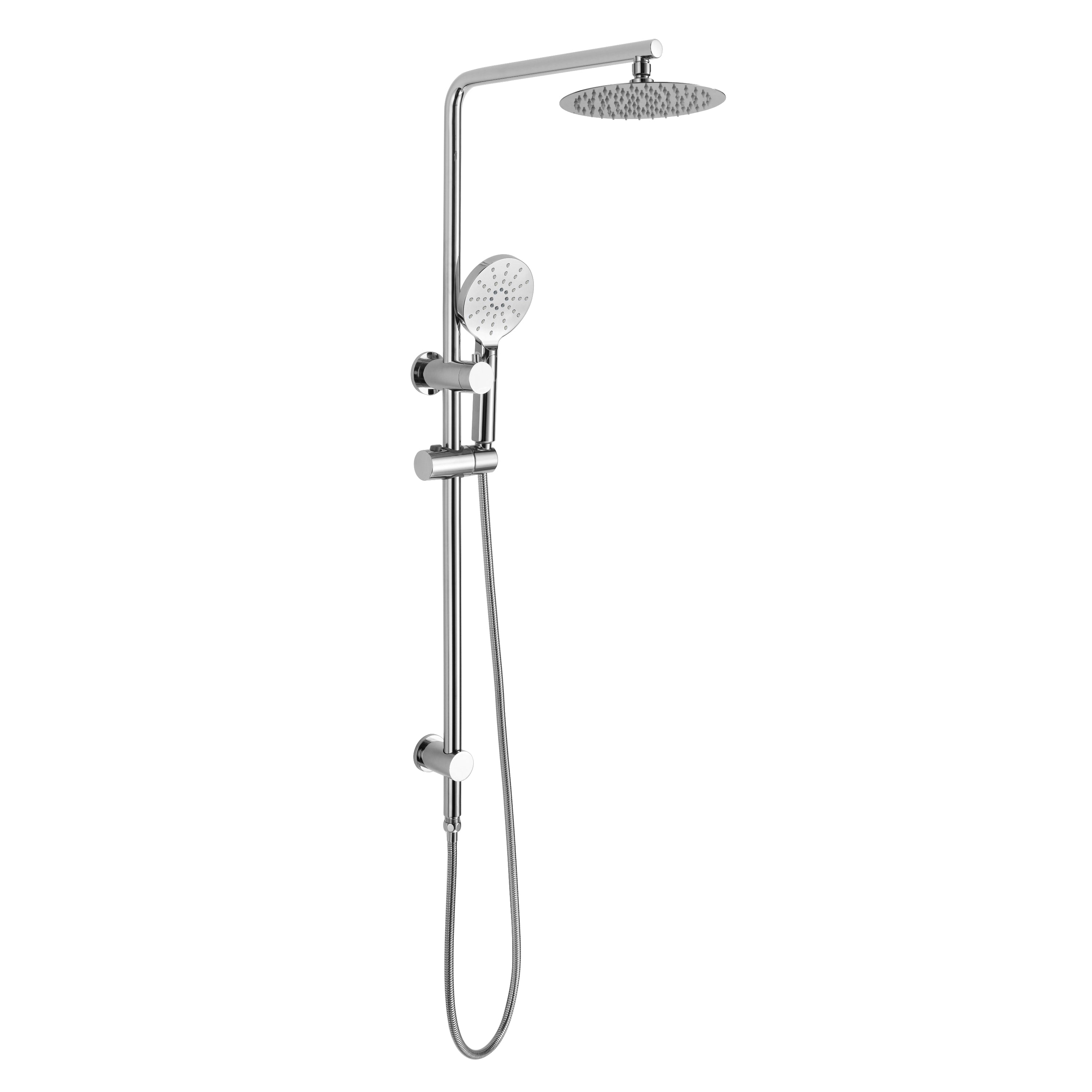 Matt Black Round Handheld Shower Station With Diverter 86H66