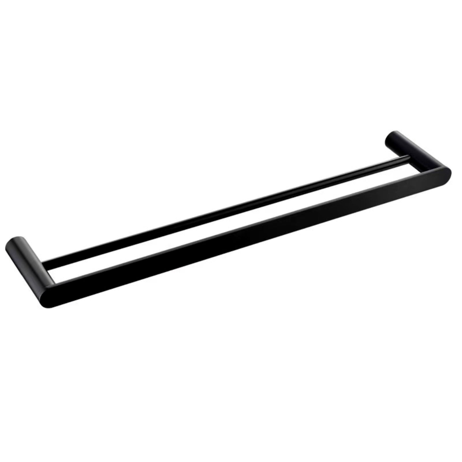 Oval Matte Black Double Towel Rail 91810